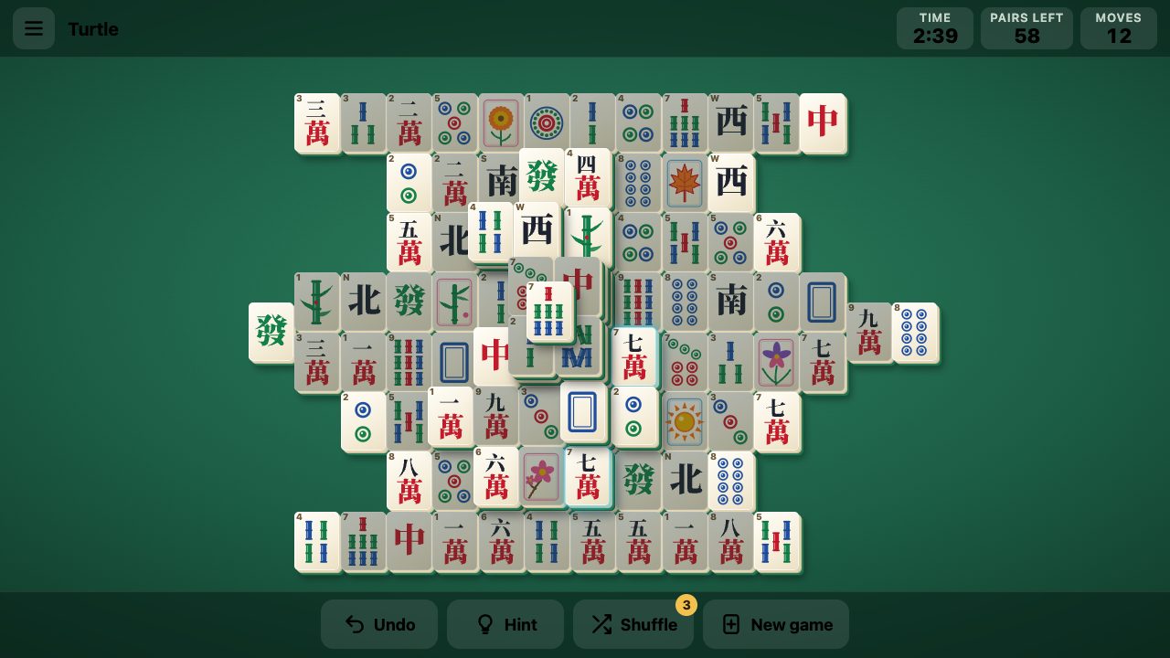 Mahjong gameplay
