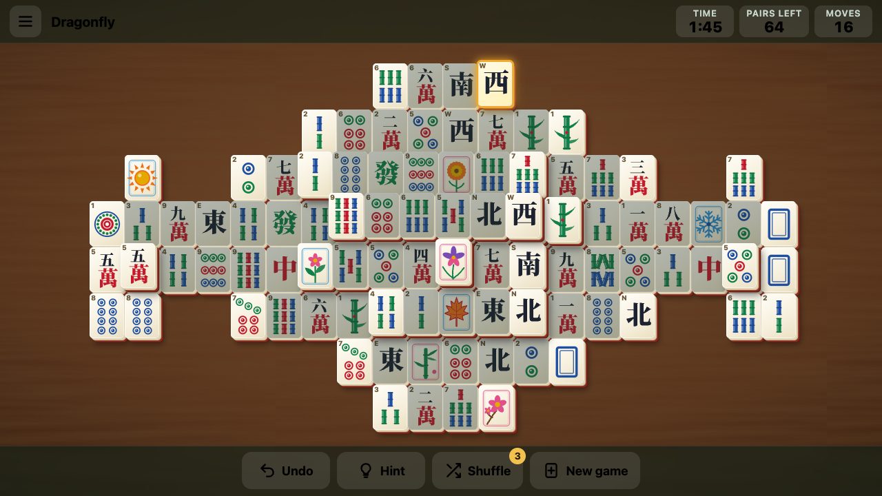 Mahjong gameplay