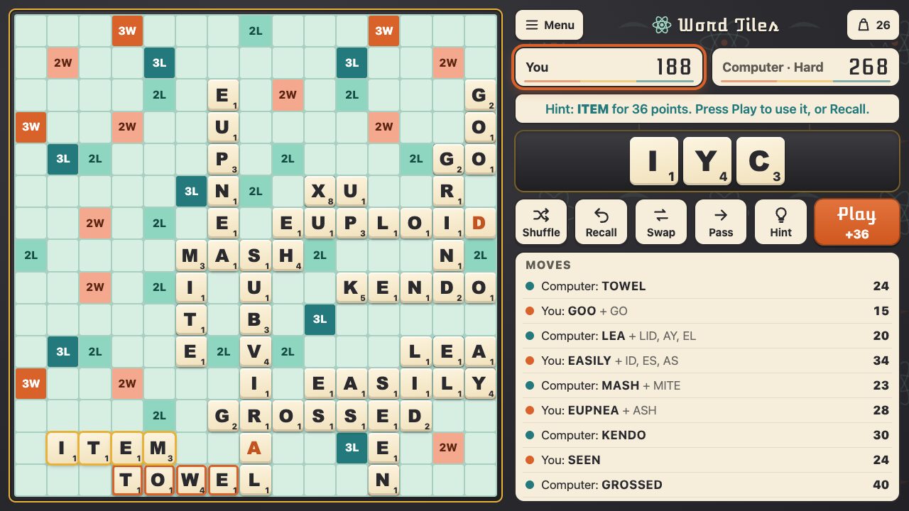 Word Tiles gameplay