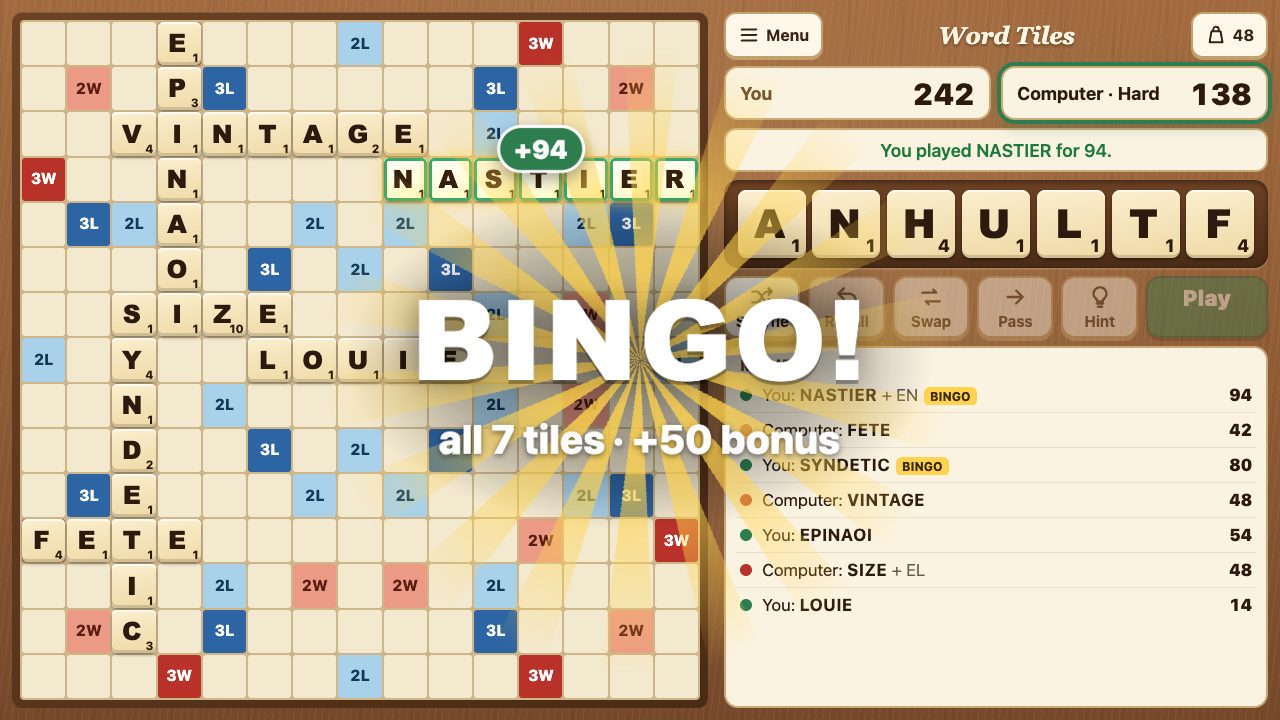 Word Tiles gameplay
